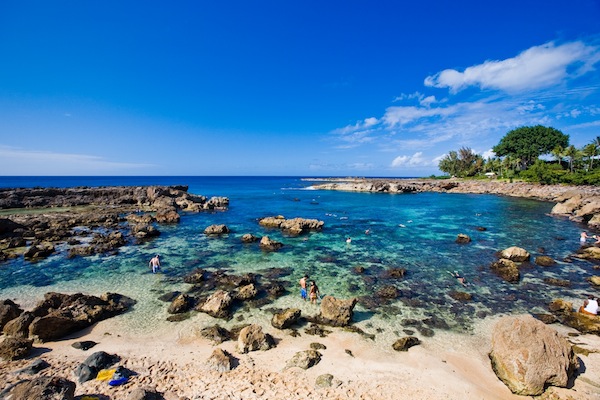 Snorkelers at Pupukea Marine Life Conservation District, Oahu's North Shore